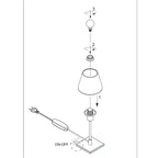 Tafellamp Ancilla 3100ST staal touch on/off met opaal wit glas