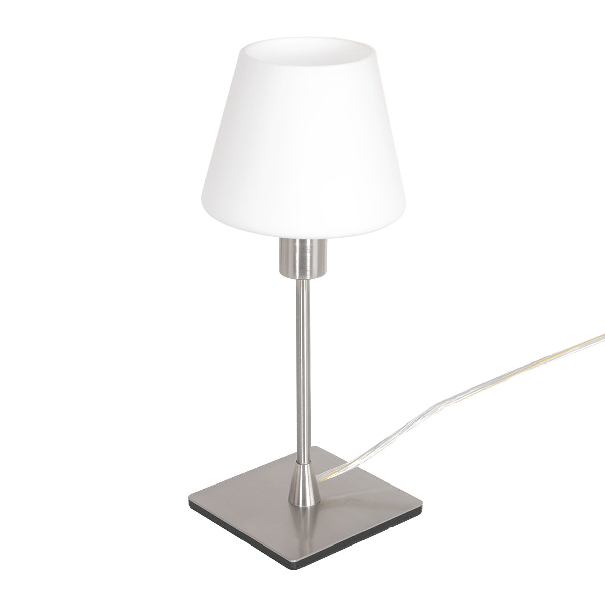 Tafellamp Ancilla 3100ST staal touch on/off met opaal wit glas