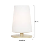 Tafellamp Ancilla 3101CR crème touch on/off met opaal wit glas