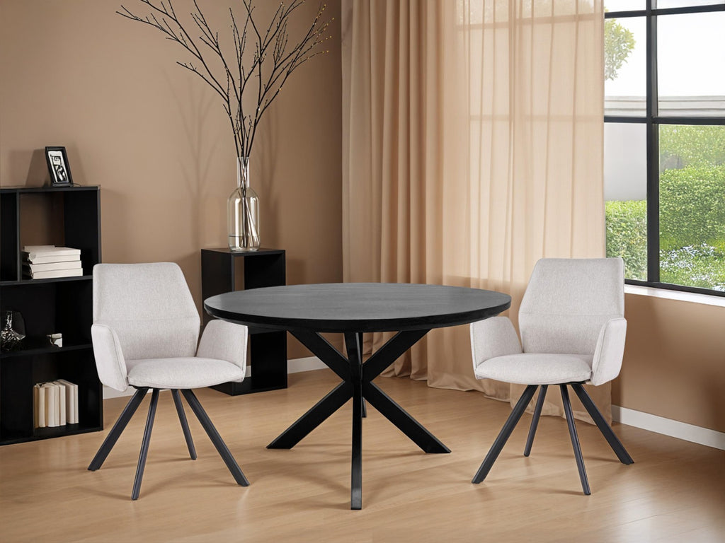 Jesper Round Black 130cm