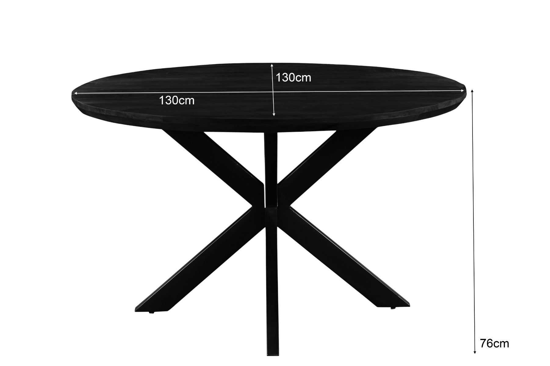 Jesper Round Black 130cm