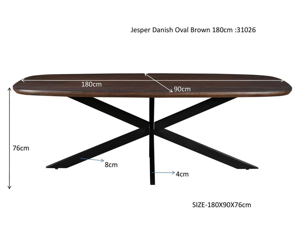 Jesper Danish Oval Brown 180 cm