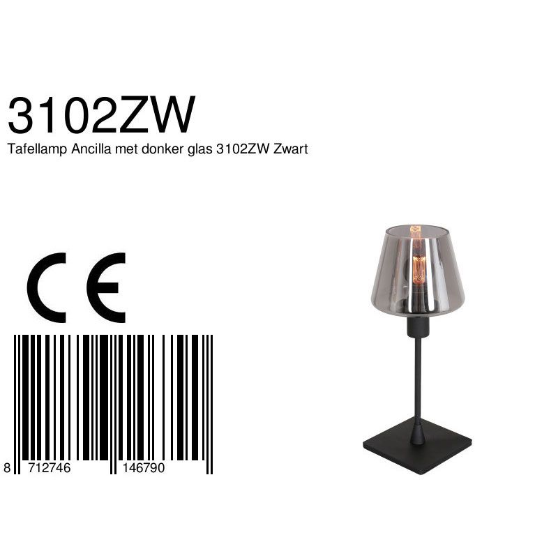 Tafellamp Ancilla 3102ZW Zwart