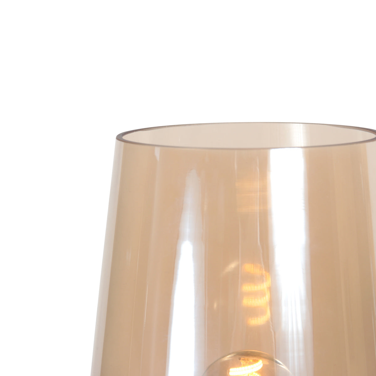 Tafellamp Ancilla 3103CA cacao touch on/off met amber glas