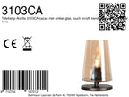Tafellamp Ancilla 3103CA cacao touch on/off met amber glas