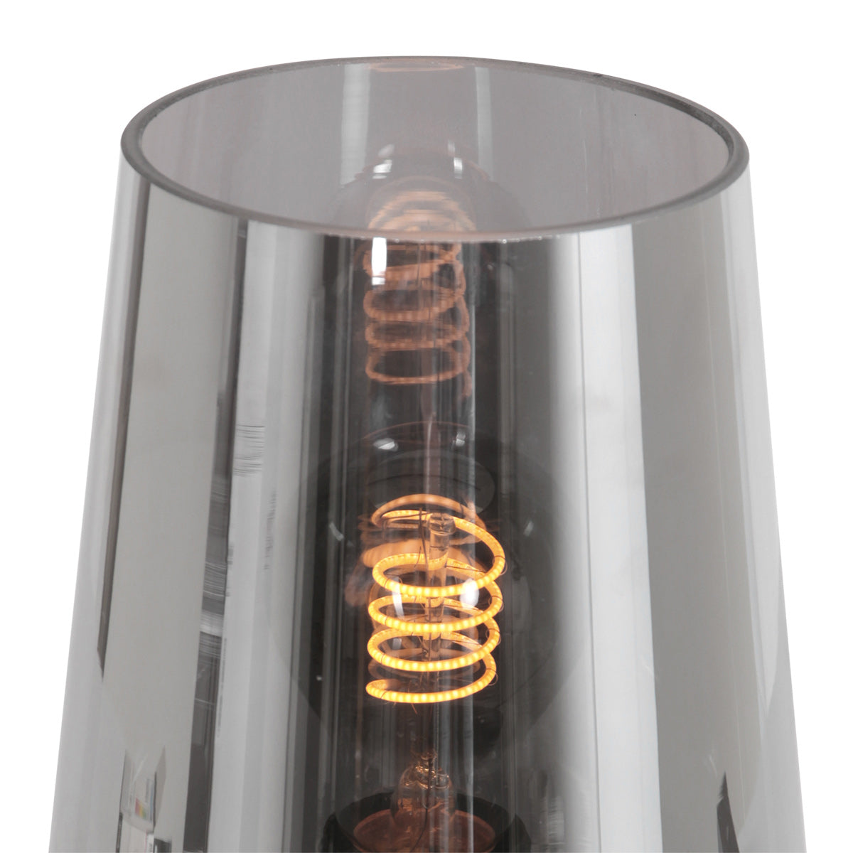 Tafellamp Ancilla 3103ZW zwart touch on/off met smoke glas