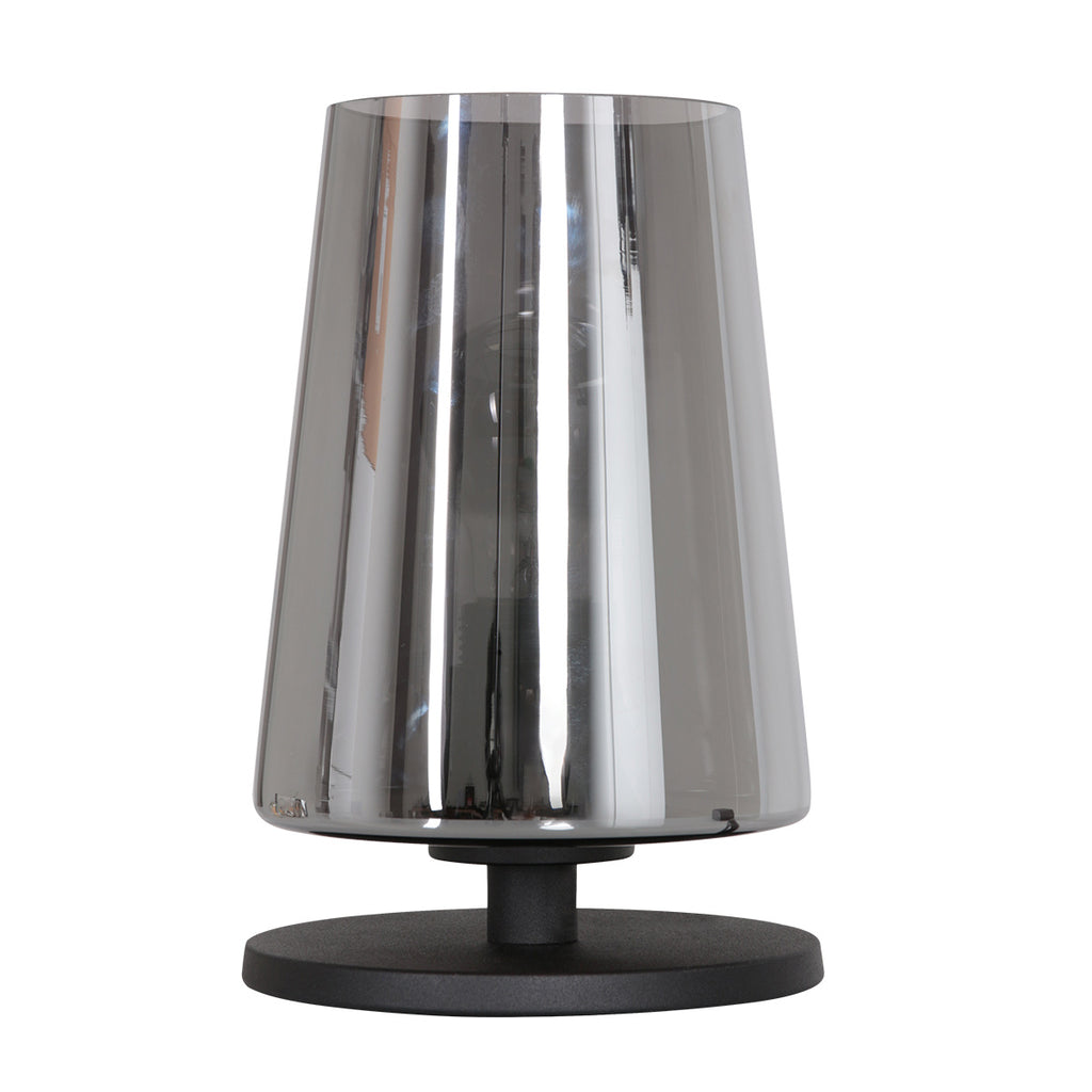 Tafellamp Ancilla 3103ZW zwart touch on/off met smoke glas