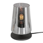 Tafellamp Ancilla 3103ZW zwart touch on/off met smoke glas