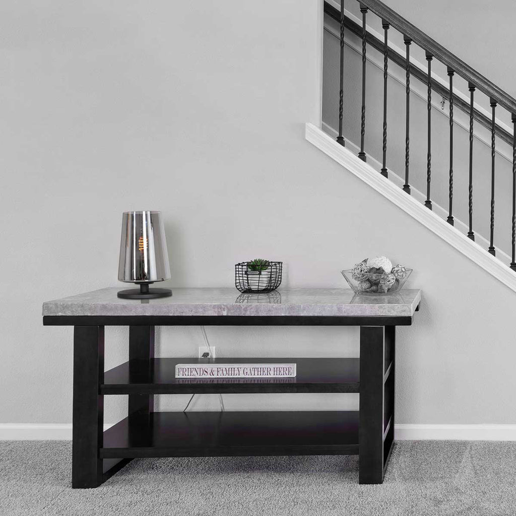 Tafellamp Ancilla 3103ZW zwart touch on/off met smoke glas