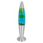 Lavalamp Volcan 3116ST staal met groen blauwe vloeistof