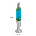 Lavalamp Volcan 3116ST staal met groen blauwe vloeistof