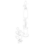 Lavalamp Volcan 3116ZW staal met groen blauwe vloeistof
