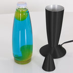 Lavalamp Volcan 3116ZW staal met groen blauwe vloeistof