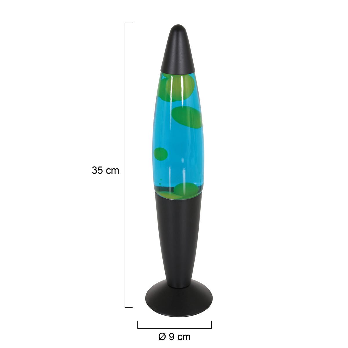 Lavalamp Volcan 3116ZW staal met groen blauwe vloeistof