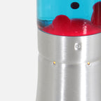 Staalkleurige lavalamp Volcan 3117ST met helder en rode vloeistof