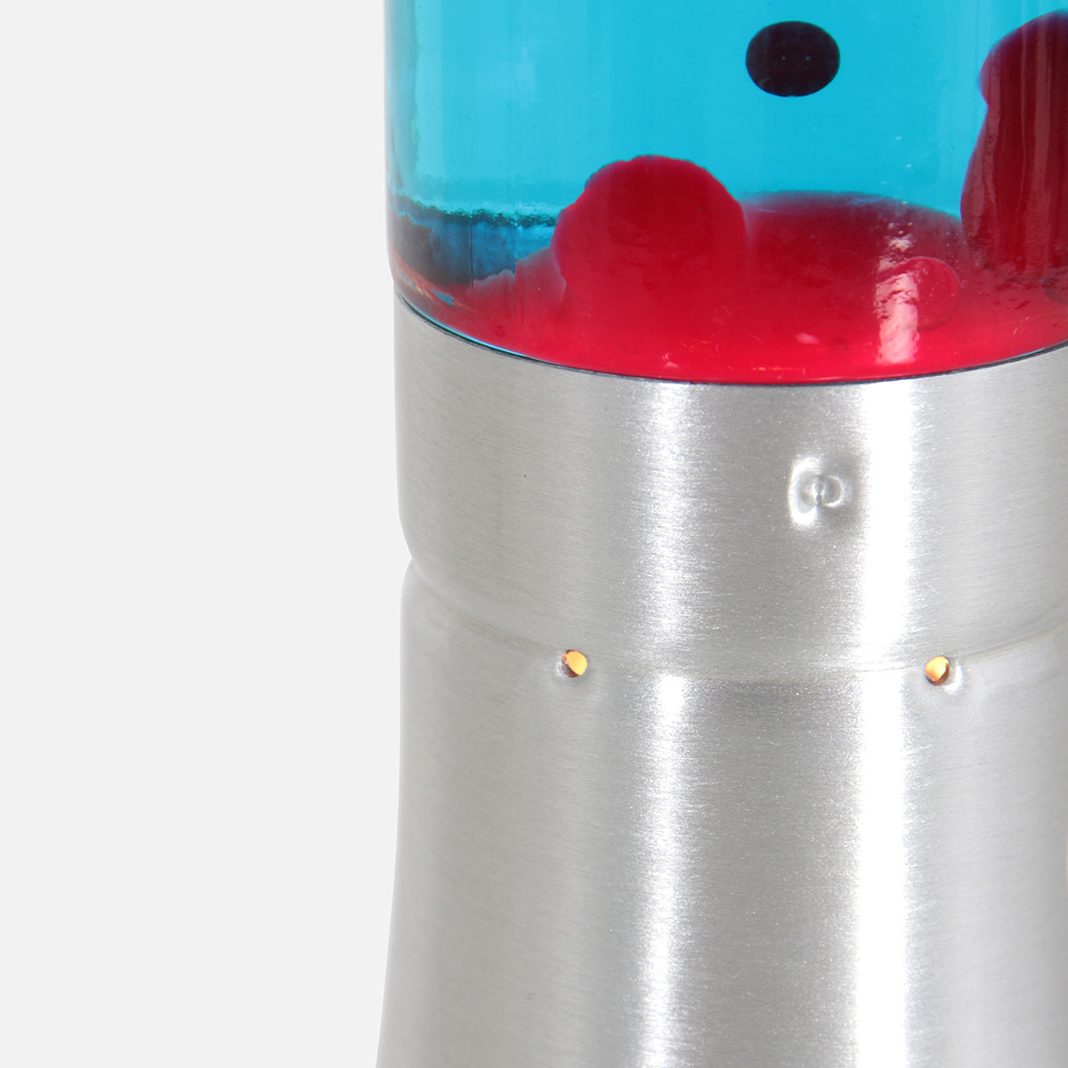 Staalkleurige lavalamp Volcan 3117ST met helder en rode vloeistof