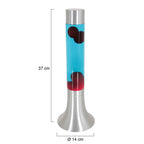 Staalkleurige lavalamp Volcan 3117ST met helder en rode vloeistof