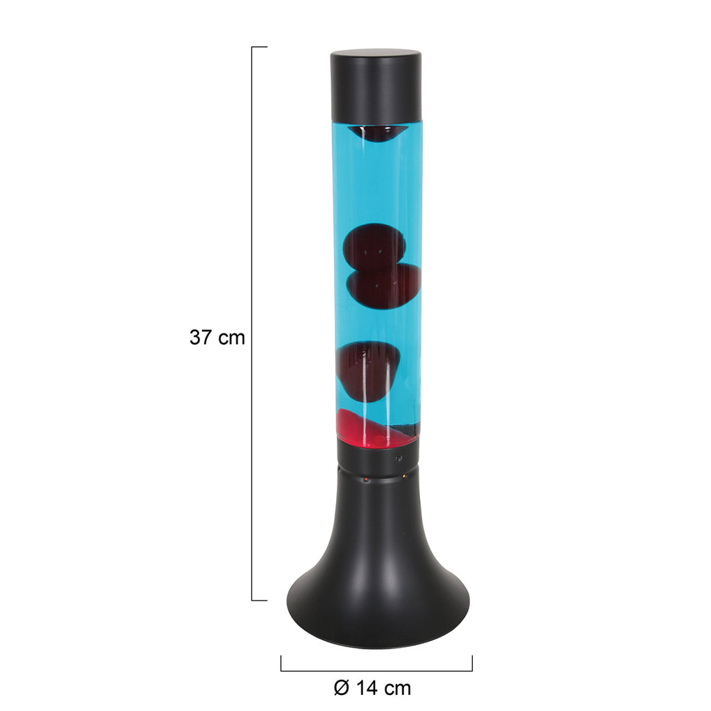 Zwarte lavalamp Volcan 3117ZW met helder en rode vloeistof