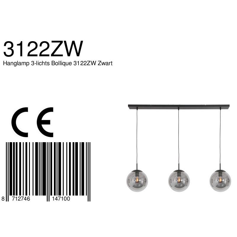 Hanglamp Bollique 3122ZW Zwart