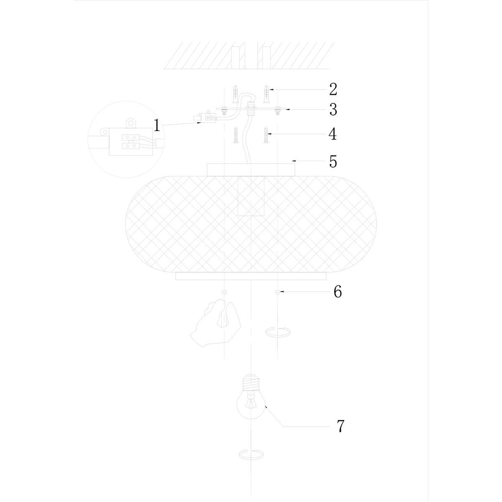 Plafondlamp Maze 3129BE Zwart-Bruin