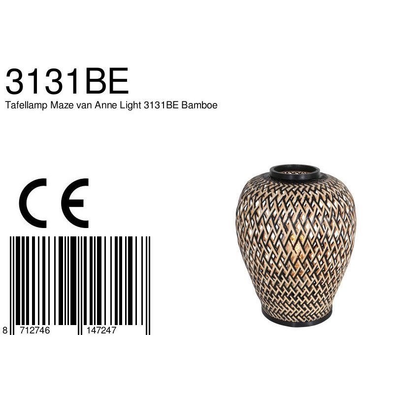 Tafellamp Maze 3131BE Zwart-Bruin