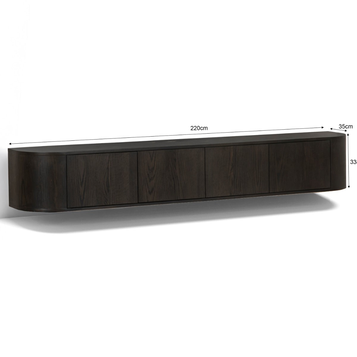 Novero Espresso Zwevend 220cm
