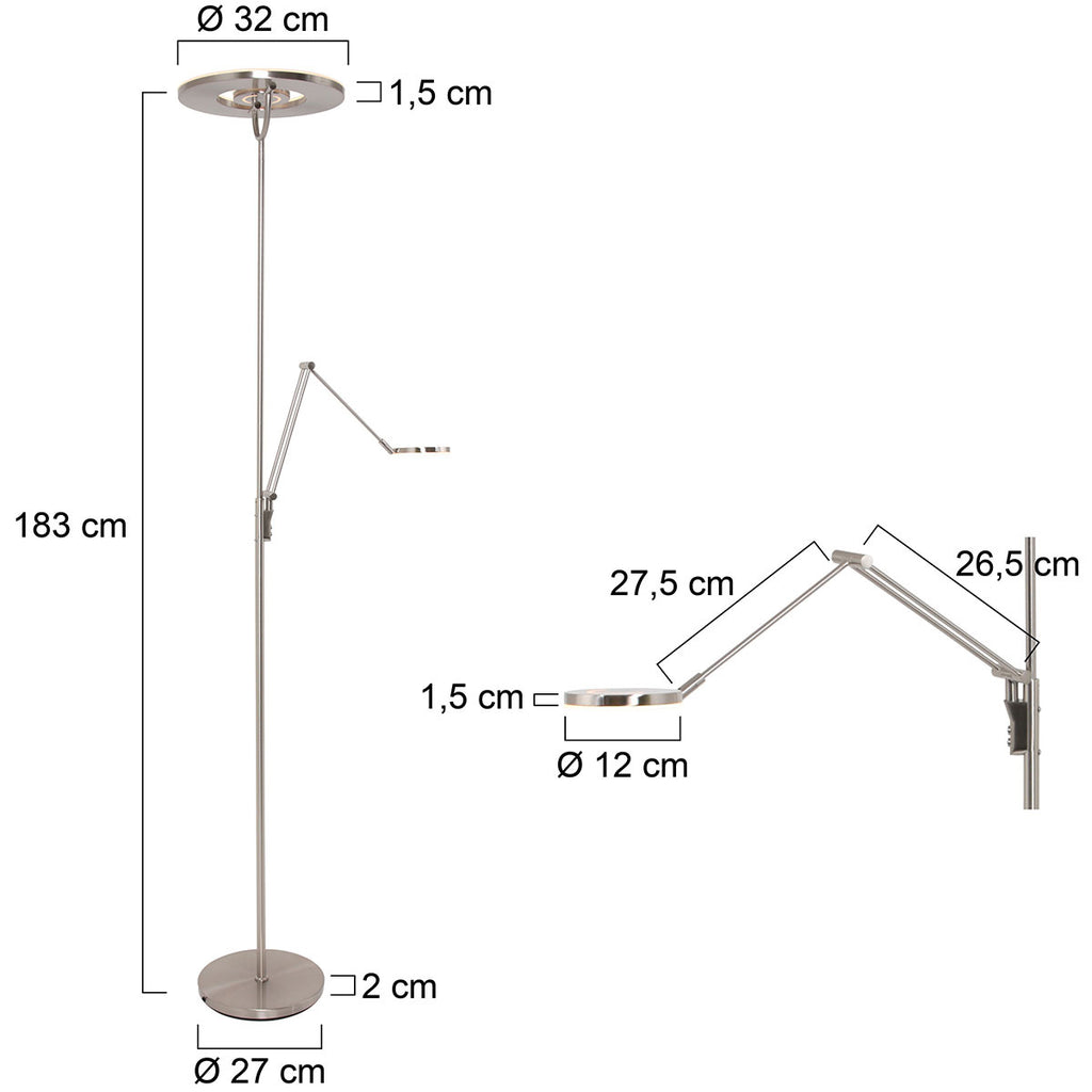 Vloerlamp Soleil 3258ST Staal