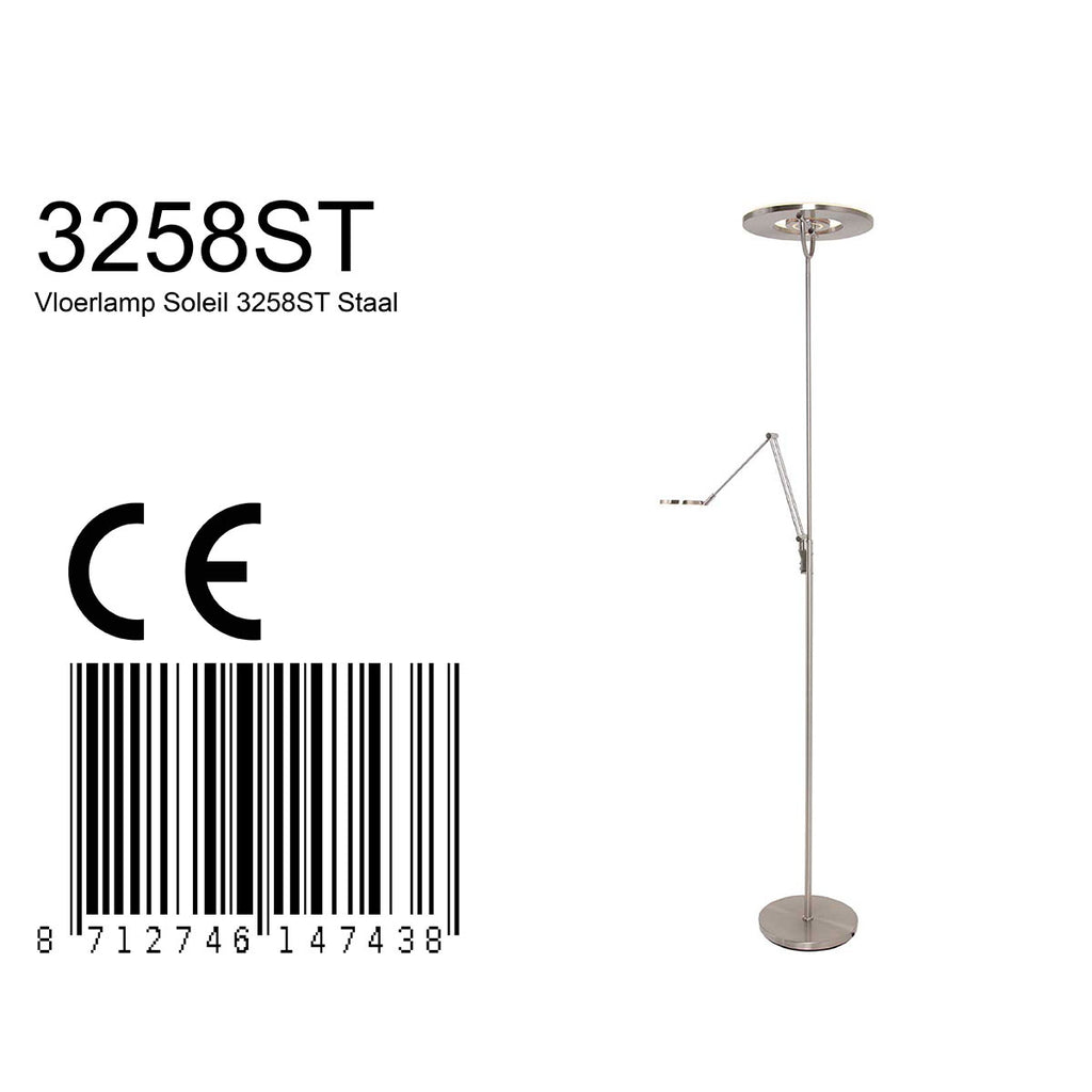 Vloerlamp Soleil 3258ST Staal