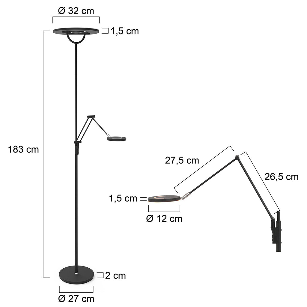 Vloerlamp Soleil 3258ZW Zwart