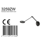 Wandlamp Soleil 3259ZW Zwart