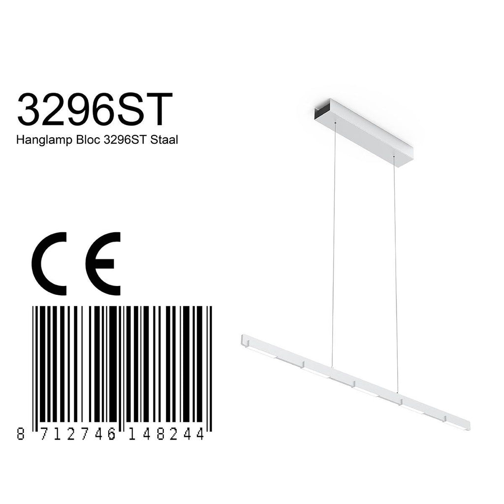 Hanglamp Bloc 3296ST Staal