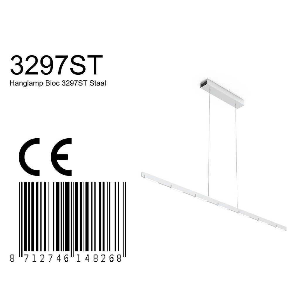 Hanglamp Bloc 3297ST Staal