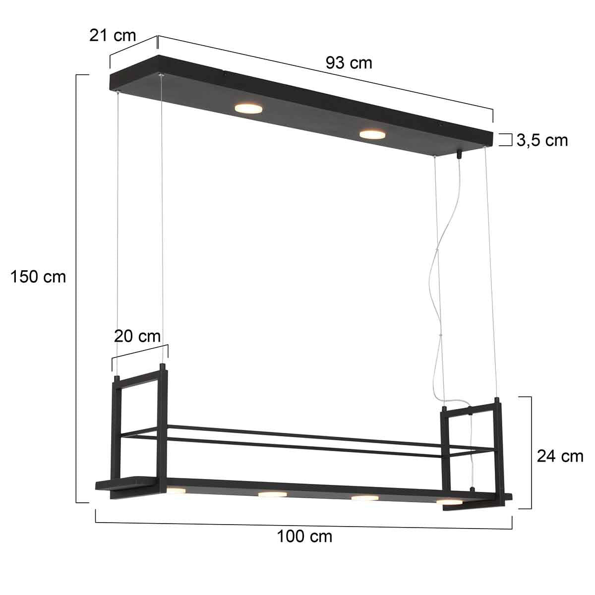 Hanglamp Tør 3298ZW Zwart