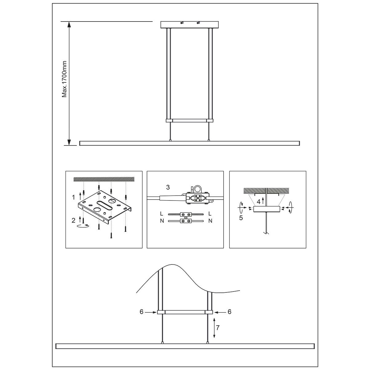 Hanglamp Profilo 3317ZW Zwart