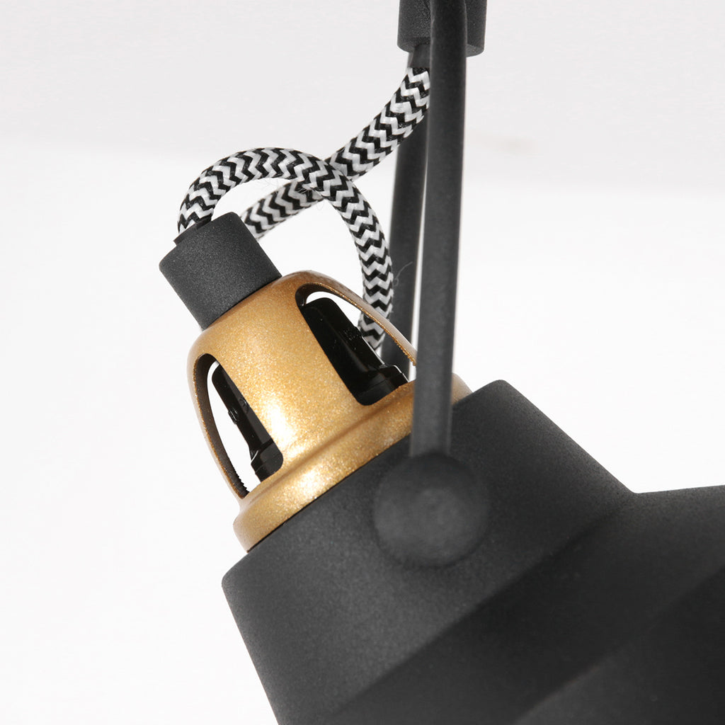 2 lichts zwart met gouden plafondspot Nove 3327ZW met E27 fitting