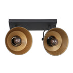 2 lichts zwart met gouden plafondspot Nove 3327ZW met E27 fitting