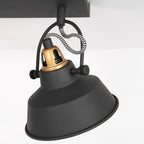 2 lichts zwart met gouden plafondspot Nove 3327ZW met E27 fitting