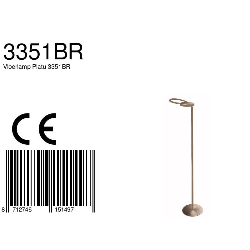 Vloerlamp Platu 3351BR – bronzen leeslamp met instelbaar licht