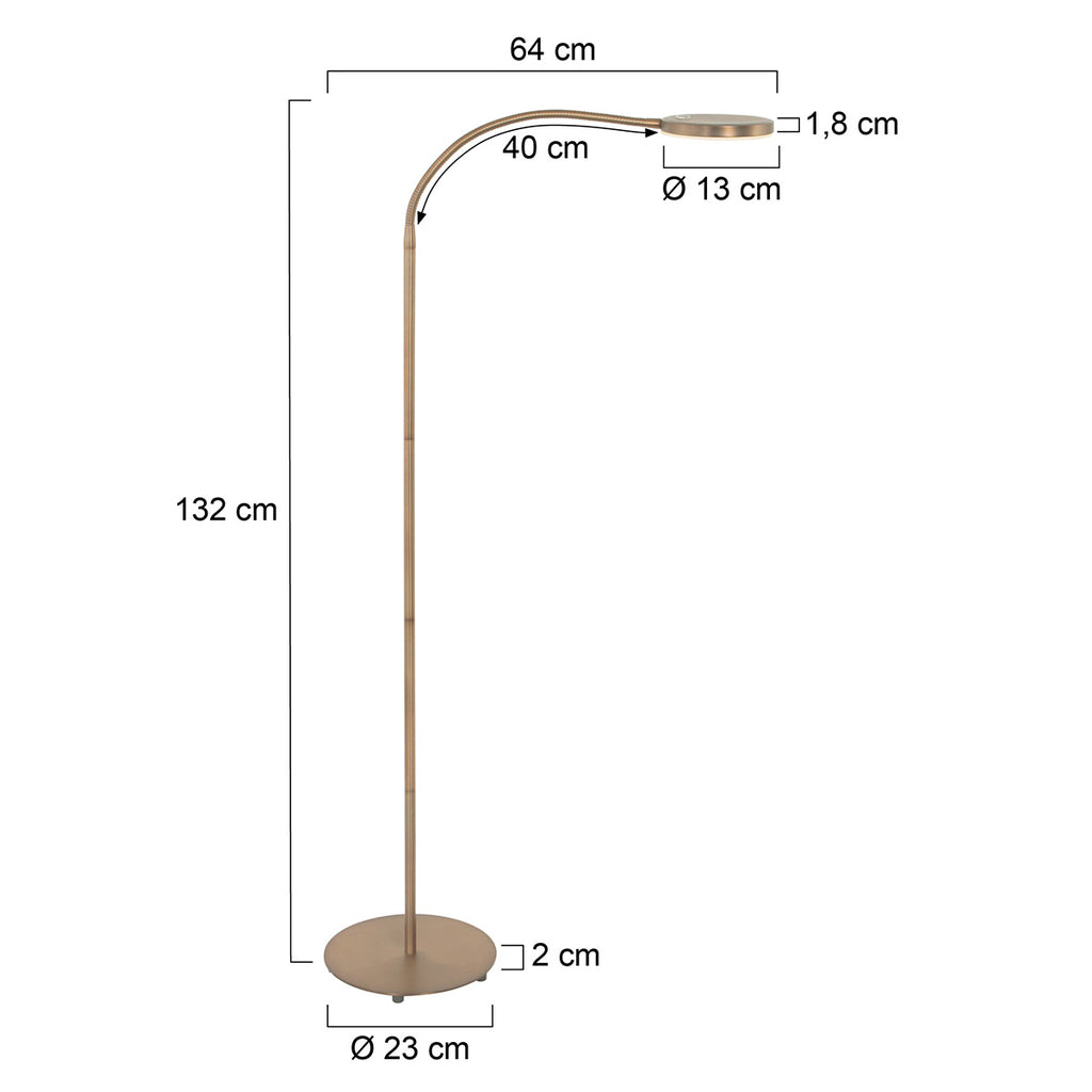 Vloerlamp Platu 3351BR – bronzen leeslamp met instelbaar licht