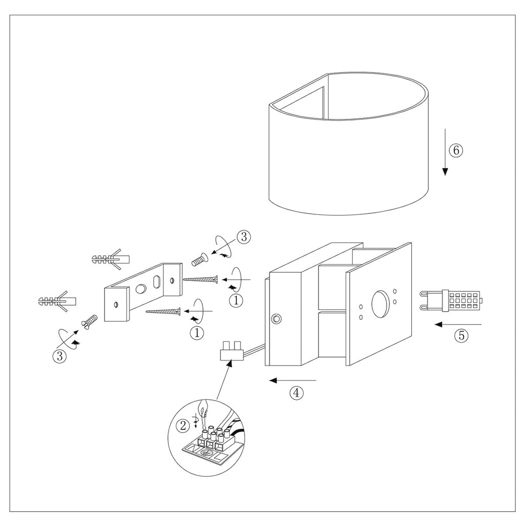 Wandlamp Muro 3364ZW Zwart