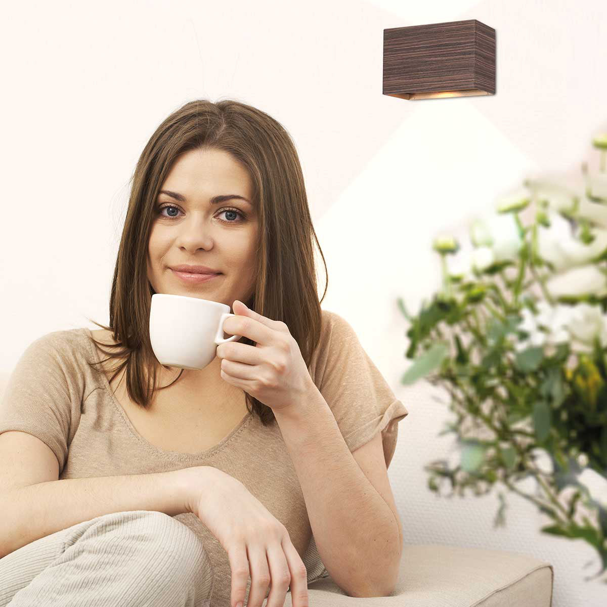 Wandlamp Muro 3365E houtlook G9 lamp met verstelbaar licht