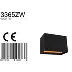 Wandlamp Muro 3365ZW Zwart