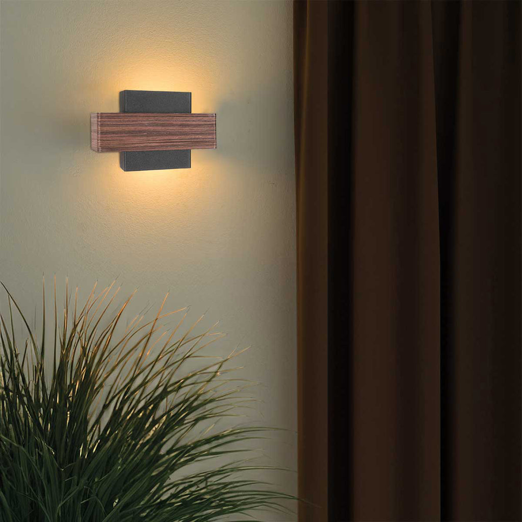 Wandlamp Muro 3368E houtlook 2-lichts G9 wandlamp