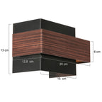 Wandlamp Muro 3368E houtlook 2-lichts G9 wandlamp