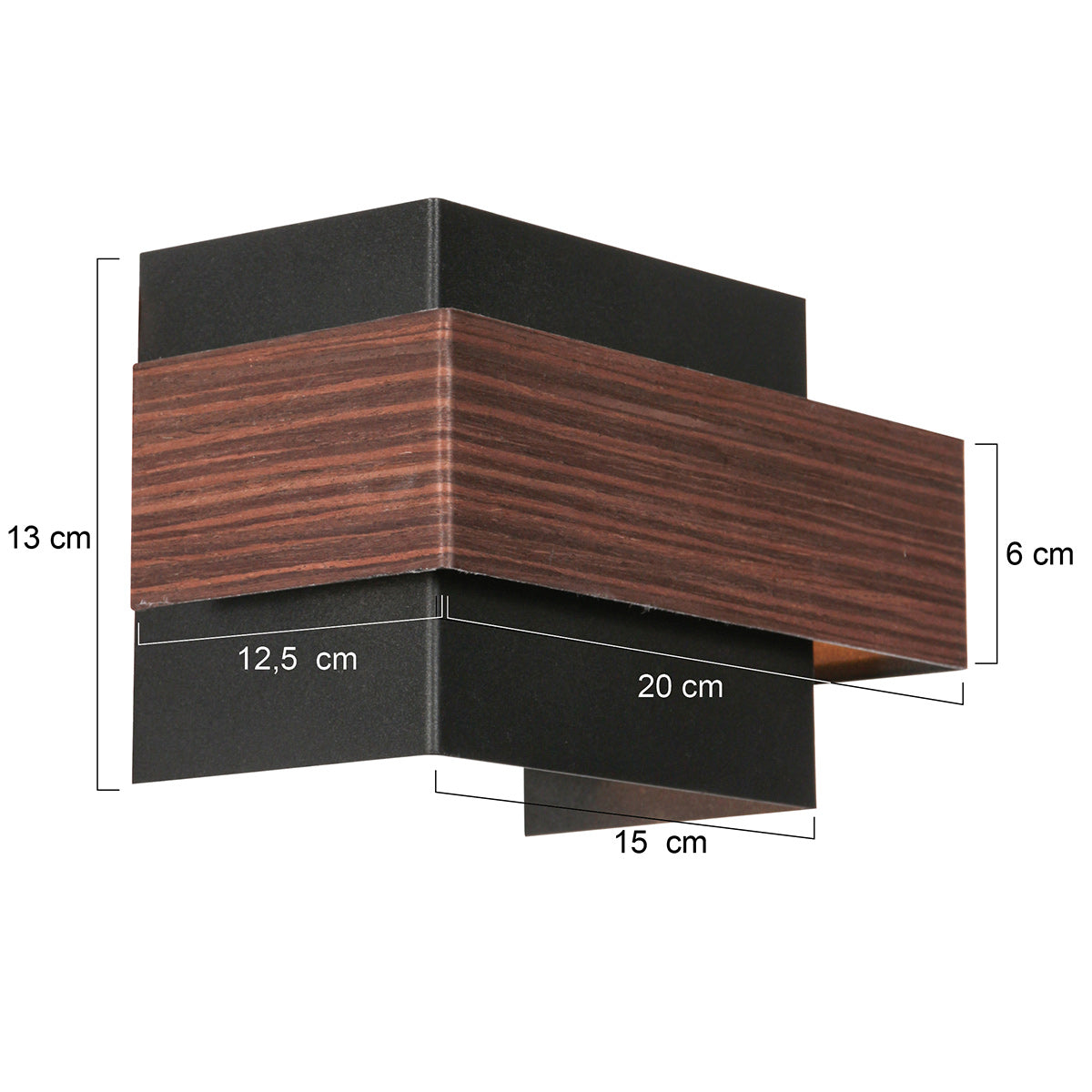 Wandlamp Muro 3368E houtlook 2-lichts G9 wandlamp