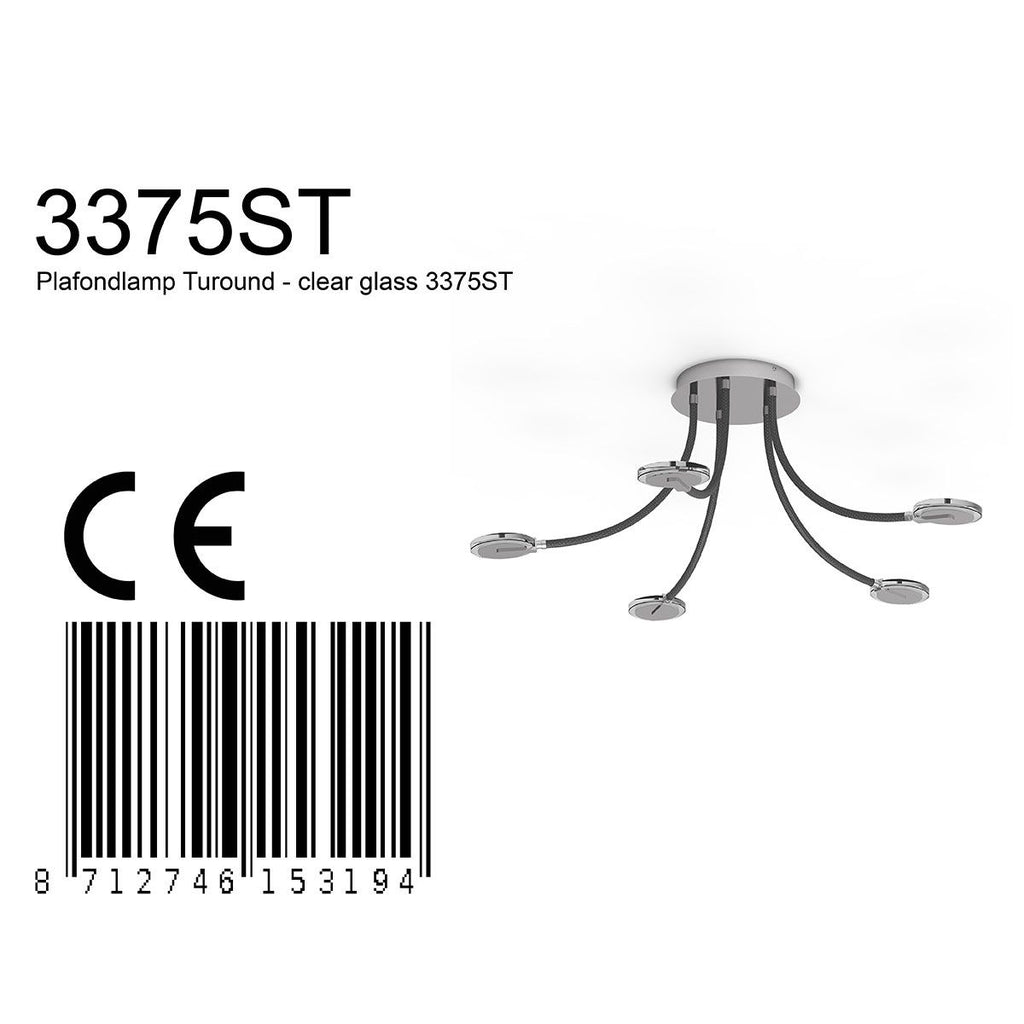 Plafondlamp Turound 3375ST Staal