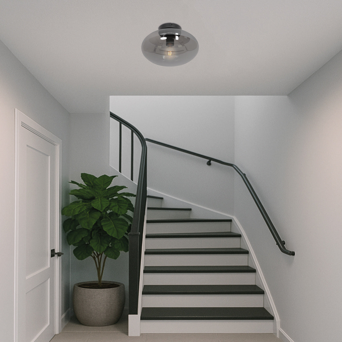 Zwarte plafondlamp Reflexion Smoke 3388ZW