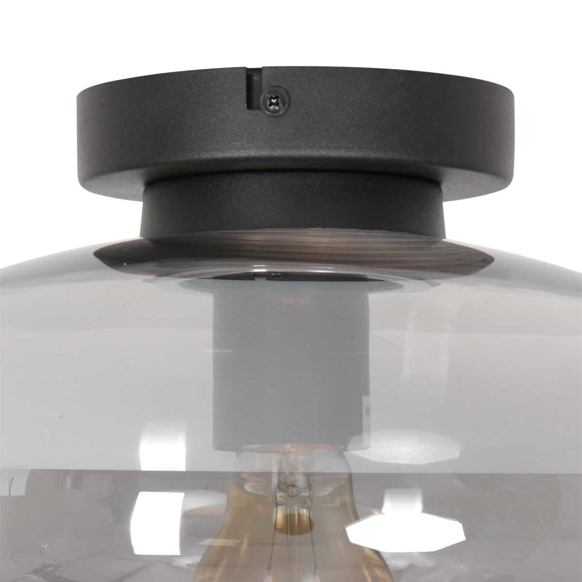 Zwarte plafondlamp Reflexion Smoke 3388ZW