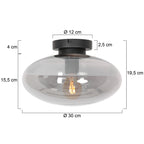 Zwarte plafondlamp Reflexion Smoke 3388ZW