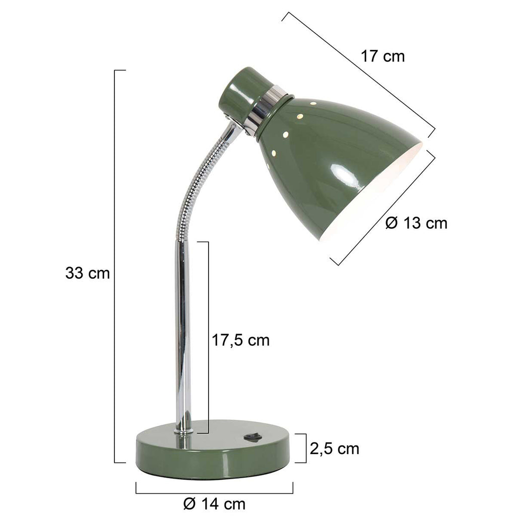 Tafellamp Spring 3391G groen met E27 fitting